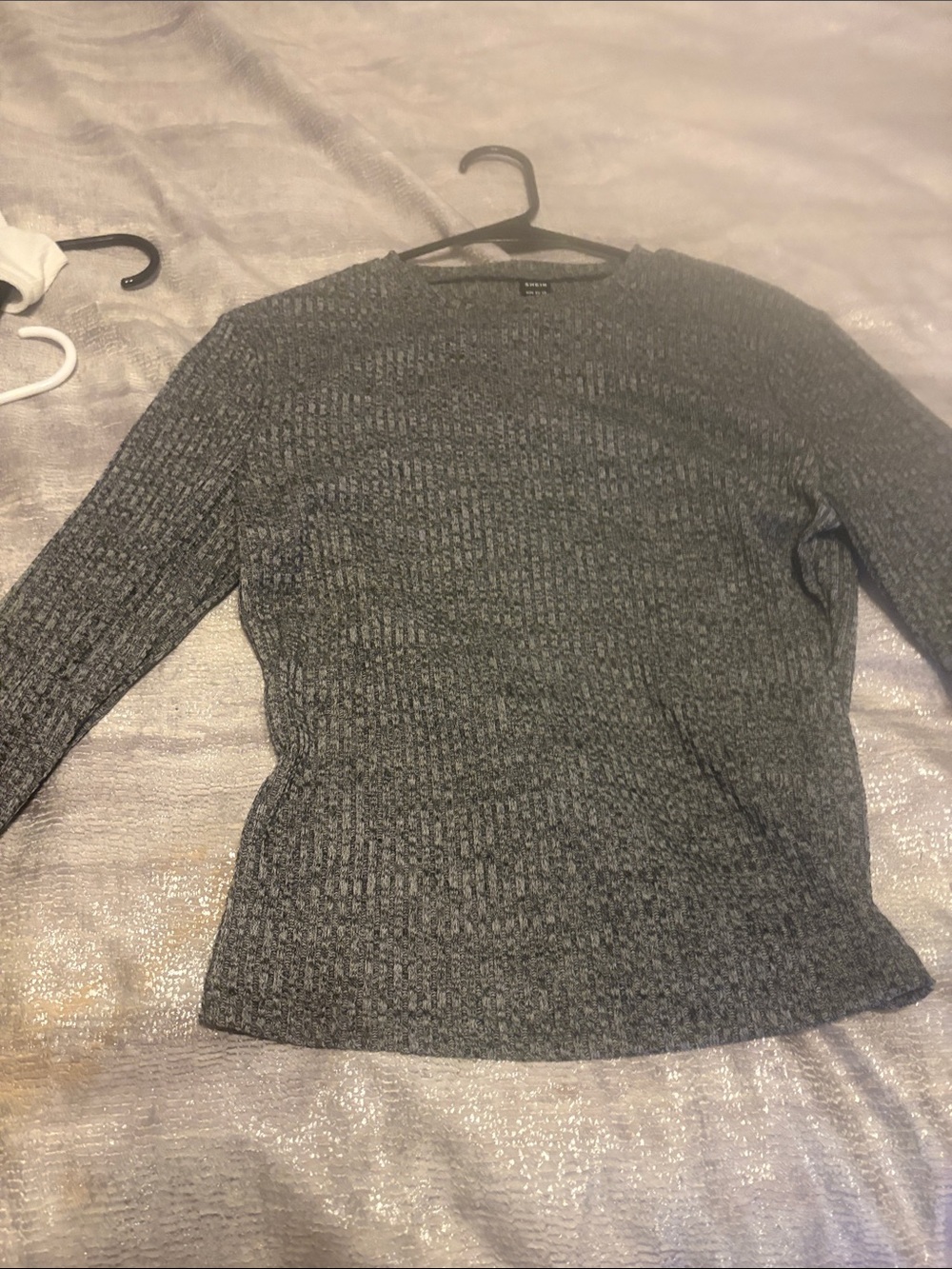 Men's Grey Knit Sweater - Casual Crew Neck